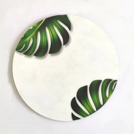 Monstera Leaf Print MDF Round